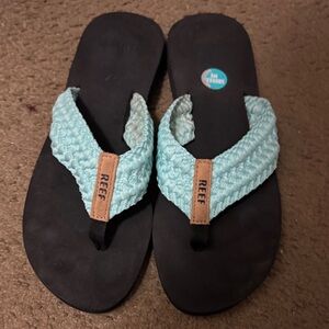 Reef Aqua and Black Flip Flops